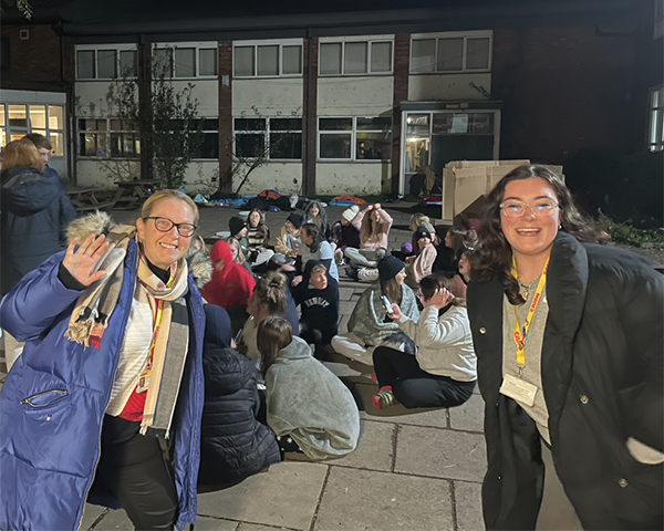 Rach and Amy from Child Action North West came to offer their support during the night.