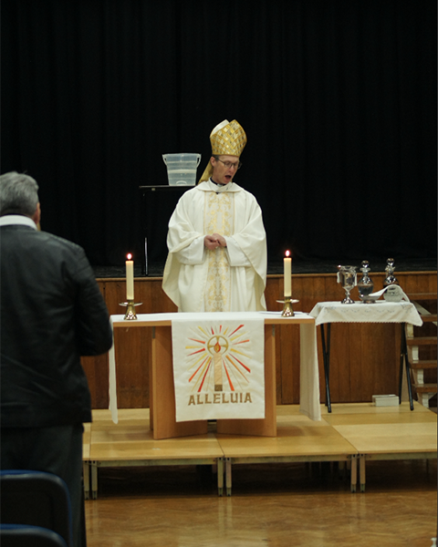 Bishop Philip of Burnley ends the first service of the Youth Church.